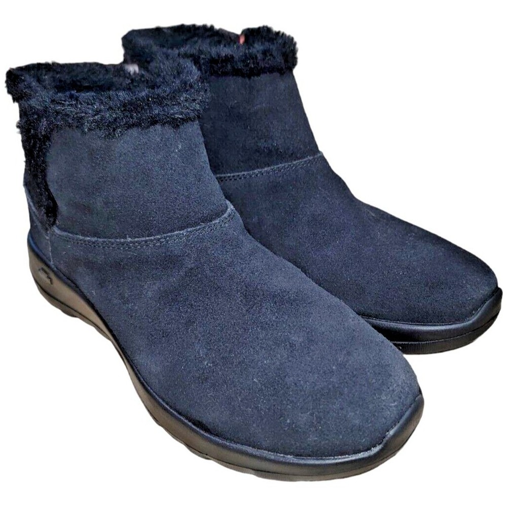 Skechers Womens On-The-Go Joy Bundle Up Black Leather Booties #15501 Size 8.5